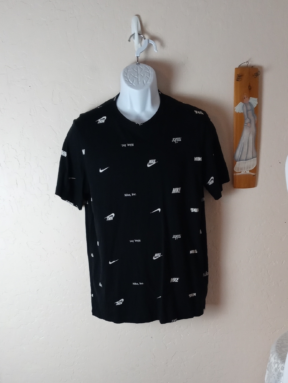 Nike Black Short Sleeve Tee with White Logo Print